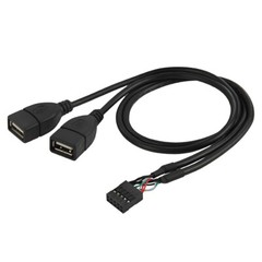Dual USB 2.0 A Female to 9 pin Female“ USB Header Motherboard Cable 15cm to 50cm