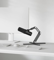 2 in 1 Rotating Foldable Mic Boom Arm Desk Microphone Stand with Mount Clamp
