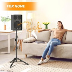 Adjustable Speaker Stands 2 Pack, 24-50 Inch Tripod, Lightweight, 55 LB Capacity