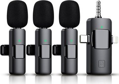 Professional Wireless Lavalier Microphone for YouTube, TikTok & Vlogging – Black