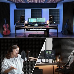 48- 96 PACK 12″X12″X2″ Acoustic Foam Panel Wedge Studio Soundproofing Wall Tiles