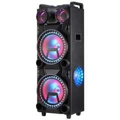 Bluetooth Portable Party Speaker Wireless Dual 12″ Subwoofer Deep Bass AUX LED