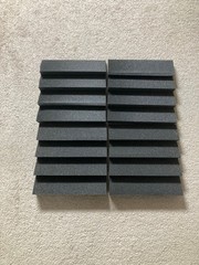 AUROLEX STUDIOFOAM DST-114 ACOUSTIC PANEL 24 PACK CHARCOAL TUBETAK ADHESIVE +