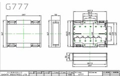 1pc ABS Plastic Self-locking Enclosure G777 Aluminum Panel 197x167x50mm Gainta