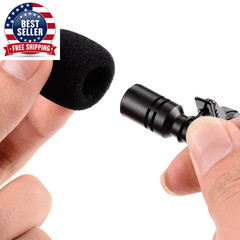 Portable 1.5M Lavalier Mini Microphone Condenser Clip-On Lapel Mic Wired Usb/3.5