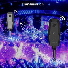 2.4G Wireless Guitar System Transmitter Receiver 48KHz 24-Bit Rechargeable 30M