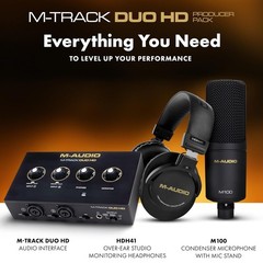 M Audio M Track Duo HD Audio Interface with M100 Condenser Microphone and