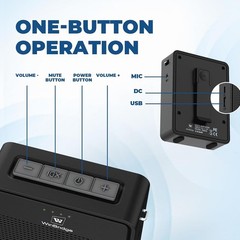 Wireless Voice Amplifier with Bluetooth Lavalier Microphone, Professional Noise