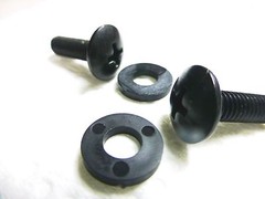 (25) Black Oxide Phillips Pan Head 10-32 x 5/8″ Rack Mount Screws w Nylon Washer