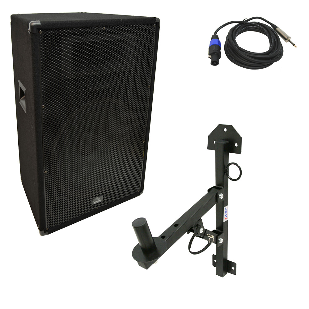 Harmony Audio HA-V15P DJ 15″ 900W PA Speaker Speakon to 1/4″ Cable & Wall Mount