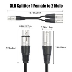 3Pin XLR Female Jack To Dual 2 Male Plug Y Splitter Cable Adapter Microphone