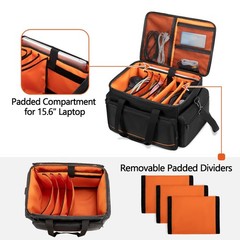 DJ Cable File Bag with Adjustable Dividers, 15.6″ Laptop Sleeve, Travel Organize