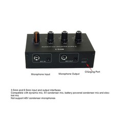 Microphone Preamplifier Compact Adjustable Gain For Studio Use Black Recommended