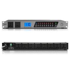 Power Conditioner, 20 Amps 10 Outlet Rack Mount Power Sequencer for Audio Equ…