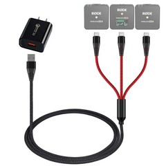 USB C Charging Cable for Rode Wireless Go 2 / ii Microphone System, 3-in-1 Type-