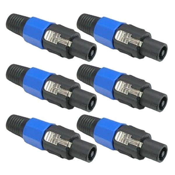6x SpeakON Male 4 Pole Connector Head Line Plug Audio Speaker Cable Amp Adapter