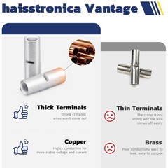 Haisstronica Non Insulated Butt Connectors Kit 220pcs for 220