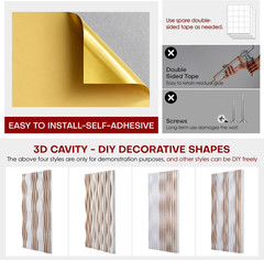 4-Pack Large 3D Acoustic Wall Panels, Soundproof Peel & Stick Decor