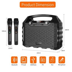 Hotec Wireless Bluetooth Portable PA Speaker System, Powerful Bluetooth Karaoke
