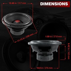 PRORECK 12″ Car Subwoofer Enclosure Box Ready 1800 Watts Dual 4 Ohm Audio Sub