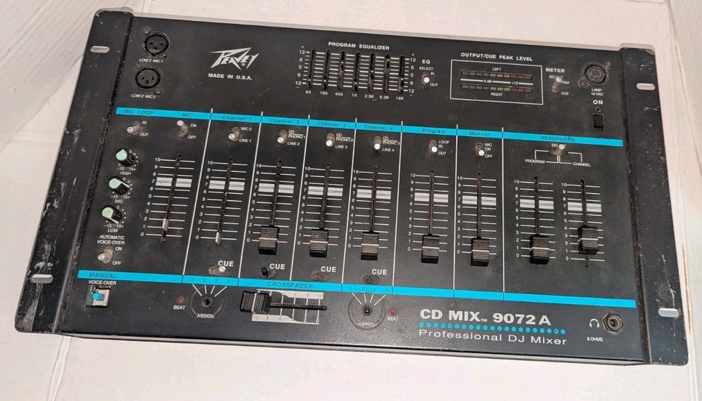 Peavey Electronics CD MIX 9072A Professional DJ Mixer – No Power Supply Untested