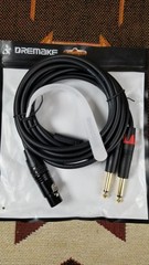 DREMAKE 3ft. Dual TS 6.35mm 1/4 Inch Male (M) to XLR Female (F) Splitter Cable