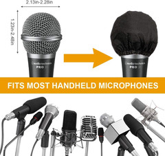 200Pcs Disposable Microphone Cover, Non-Woven Elastic Band Handheld Mic Covers,