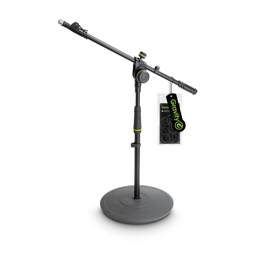 Gravity MS 2222 B Short Microphone Stand with Round Base and One Size, Black