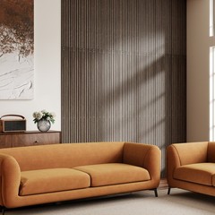 95″ x 8″ Wood Wall Panels, 4 Pack Slat Acoustic Panels, Walnut