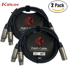 2-PACK Kirlin 6FT Splitter Y-Cable 3-Pin XLR Male to Dual XLR Female Y-301-06