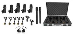 Rockville PRO-D7 KIT 7 Drum Mics w/Kick+Snare+Pencil Microphones+Mackie Monitors