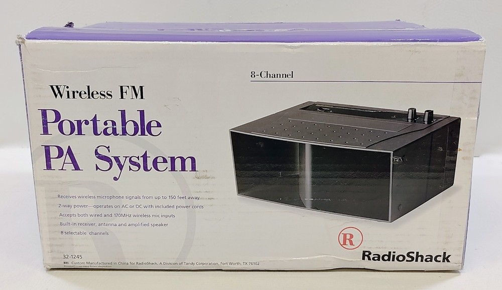 RadioShack 8-Channel, Selectable, Wireless, PA System 32-1245 in Original Box