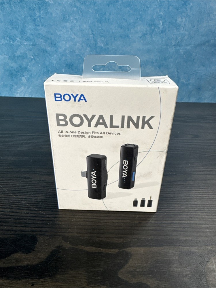 BOYALINK A1(TX+RX) Wireless Microphone,Mini Lapel Mic with Noise Cancelling