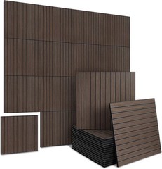 8-Pack Peel & Stick Acoustic Wall Panels 11.8″ x 11.8″ PET Soundproof & Noise