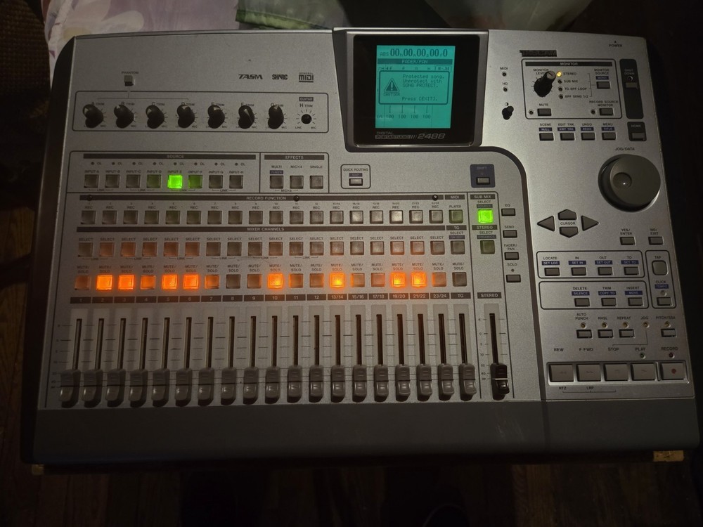 Tascam 2488 Digital Multi Track Recorder 24 Trx. HARD Shell Case W/books/ Power