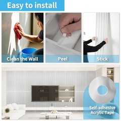 10-Pack Peel and Stick Acoustic Panels with Acrylic Tape – 12 White-polyester