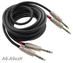 Kirlin Dual 1/4″ TRS Stereo Male to Male Noise Free Black Audio Cable