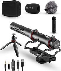 Movo X1 Supercardioid Shotgun Microphone – For DSLR, Smartphones, and Computers