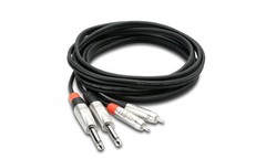 Hosa HPR-010X2 Pro Stereo Interconnect, Dual REAN 1/4 in TS to RCA, 10 Feet