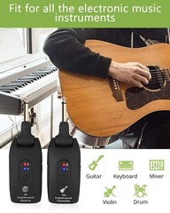 2.4GHz Wireless Guitar System, Rechargeable Audio Transmitter & Receiver with…