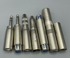 Set of 7 XLR Male/Female to 1/4″ TRS Audio Adapters