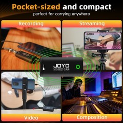 JOYO Live Streaming Recording Kit Wireless Noise Cancelling Mic, 48V Audio Mixer