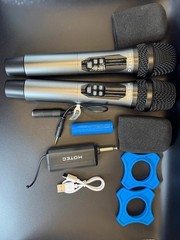2 Hotec Wireless Microphones Dual Uhc