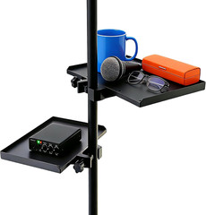 2Pcs Mic Stand Tray, Clamp-on Shelf for Recording Karaoke Live Streaming | 9.4″x
