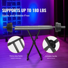 VEVOR Portable Expandable DJ Table w/ Double-X Braced Keyboard Stand Adjustable