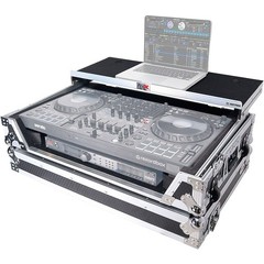 ProX Flight-Style Road Case-DDJ-FLX10 DJ W/Laptop Shelf,1U Rack Space&Wheels