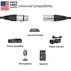 7 Pin XLR Cable, Microphone Cable 7 Pin XLR Male to Female Connector for Micro