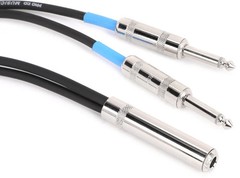 Pro Co YGQF2Q-1 Y-Cable – 1/4″ TS Female to Dual 1/4″ TS Male – 1′
