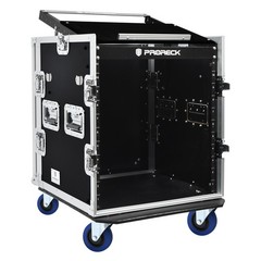 PRORECK 12UT 12U 20″ Slant Mixer Top Rack Case Plywood Side Table Road Case Cast