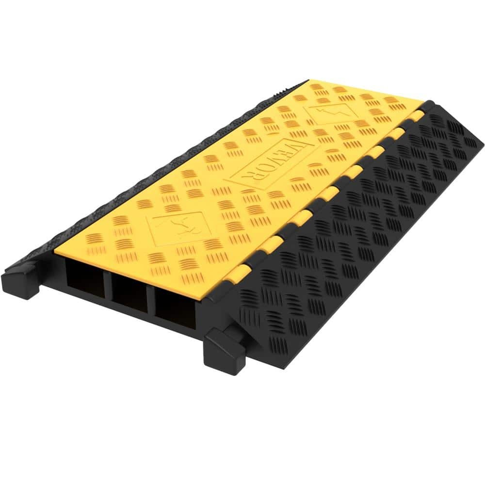 Vevor 37″x20″x3″ Clamshell Cable Organizer 3-Channel Speed Bump 44000lb Ramp 1pk